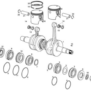ROTAX 582 UL 99/17 ENGINE CRANKCASE | MAIN BEARINGS | PISTONS PARTS