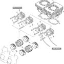 ROTAX 503 UL ENGINE CYLINDER AND INTAKE SOCKET FOR 2-CARBURETOR CONFIGURATION PARTS