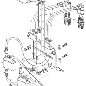 ROTAX 582 UL ENGINE OIL TANK | IGNITION COILS | SUPPORT PLATE PARTS