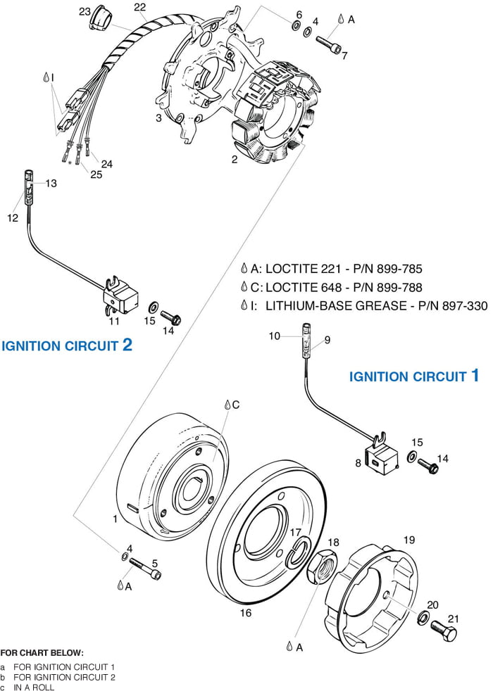 ROTAX 618 UL ENGINE DUCATI MAGNETO-GENERATOR 12V 200W | STARTING PULLEY PARTS
