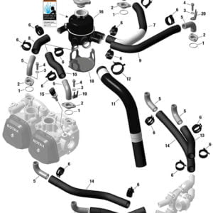 ROTAX 912iS EXPANSION TANK WITH HOSES AND CONNECTIONS