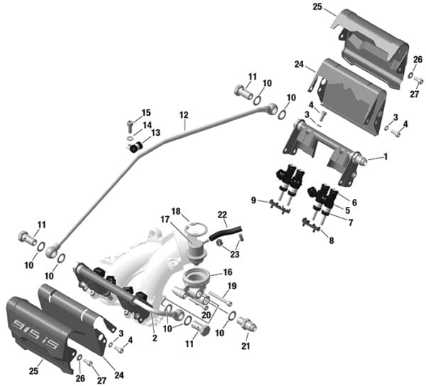 ROTAX 915iS FUEL INJECTOR | FUEL RAIL | PRESSURE REGULATOR | FUEL RAIL ...