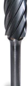 CYLINDRICAL BALL NOSE CARBIDE BURRS ALUMINUM CUT