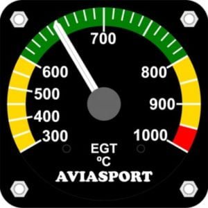 AVIASPORT ROTAX 914 EGT GAUGE CELSIUS - 2 1/4 INCH