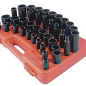 SUNEX 1/2 INCH DRIVE MASTER 39 PIECE METRIC IMPACT SOCKET SET