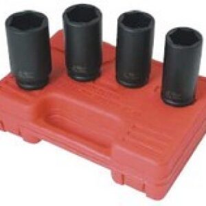 1/2-INCH DRIVE DEEP SPINDLE NUT 4 PIECE METRIC IMPACT SOCKET SET