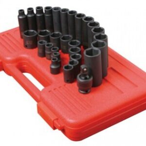 SUNEX 3/8 INCH DRIVE MASTER 29 PIECE METRIC IMPACT SOCKET SET