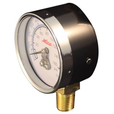 MILTON GAUGE 1/4 NPT 0-160 PSI - BOTTOM MOUNT - Image 2