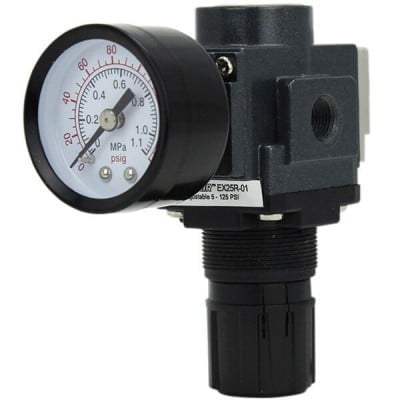 MILTON REGULATOR 1/8 NPT MINI WITH 5-120 PSI GAUGE - Image 2