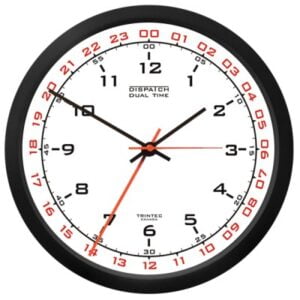 DISPATCH DUAL TIME-SOLID COLOR WALL CLOCK