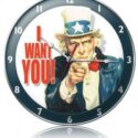 WARBIRD WALL CLOCK UNCLE SAM