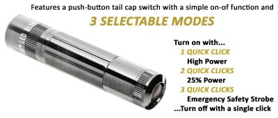 MAGLITE XL50 LED FLASHLIGHT SILVER