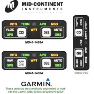 MID-CONTINENT GPS ANNUNCIATORS - GARMIN WAAS GNC 420W, GNS 430W/530W