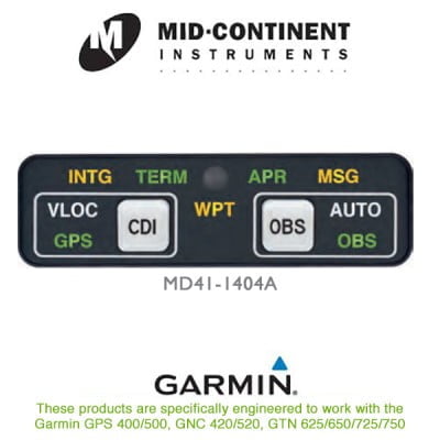 MID-CONTINENT GPS ANNUNCIATORS - GARMIN GPS 400/500 / GNC 420/520/ GTN 625/650/725/750