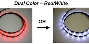 FLEXIBLE LED INSTRUMENT LIGHTS - RED/WHITE 12V DUAL COLOR