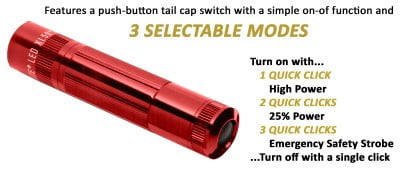 MAGLITE XL50 LED FLASHLIGHT RED