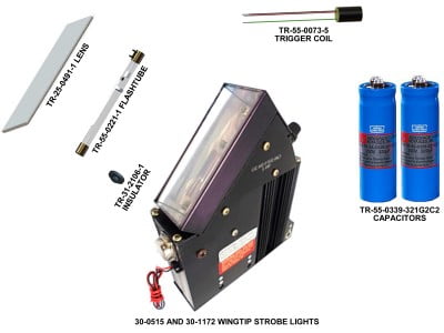 FAA-PMA REPLACEMENT PARTS FOR GRIMES 30-0515 AND 30-1172 WINGTIP STROBE LIGHTS