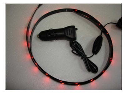FLEXIBLE RED LED INSTRUMENT LIGHTS - WITH CIGARETTE LIGHTER AND DIMMER